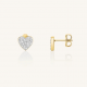 ROSEFIELD JEPHG-J1275 VERGULD STALEN OORKNOPPEN MET SWAROVSKI PAVÉ HEART STUDS