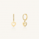 ROSEFIELD JEHHG-J1276 VERGULD STALEN OORHANGERS MET SWAROVSKI HOLLOW HEART HOOPS