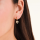 ROSEFIELD JEHHG-J1276 VERGULD STALEN OORHANGERS MET SWAROVSKI HOLLOW HEART HOOPS