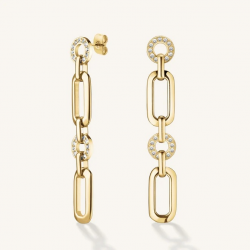 ROSEFIELD JEOSG-J902 VERGULD STALEN OORHANGERS MET SWAROVSKI STUDS