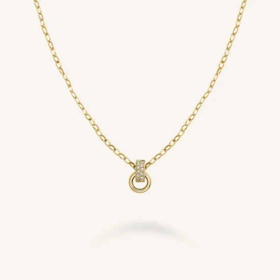 ROSEFIELD JNBSG-J898 VERGULD STALEN COLLIER SWAROVSKI BOW STUDS NECKLACE