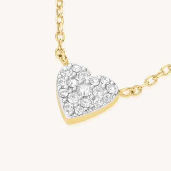 ROSEFIELD JNPHG-J1273 VERGULD STALEN COLLIER SWAROVSKI BOW STUDS NECKLACE