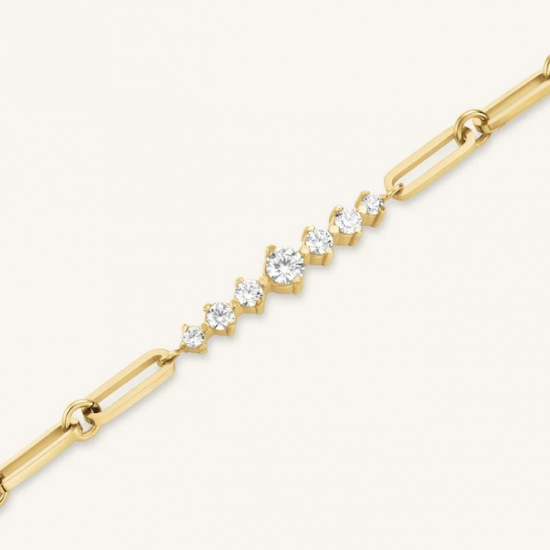 ROSEFIELD JBCBG-J1023 VERGULD STALEN ARMBAND SWAROVSKI BAR BRACELET
