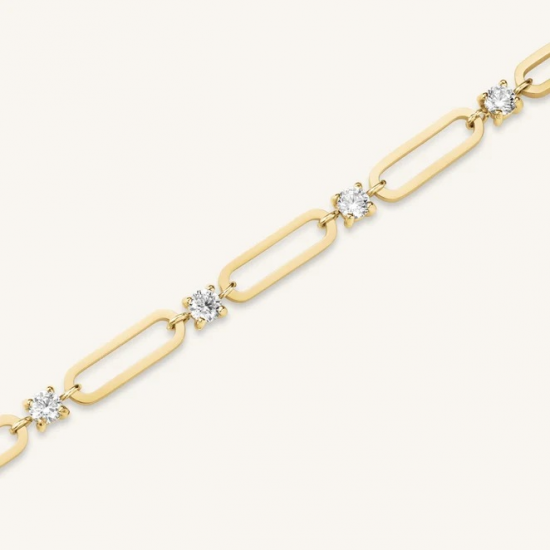 ROSEFIELD JBRCG-J1024 VERGULD STALEN ARMBAND SWAROVSKI ROUND STONES BRACELET