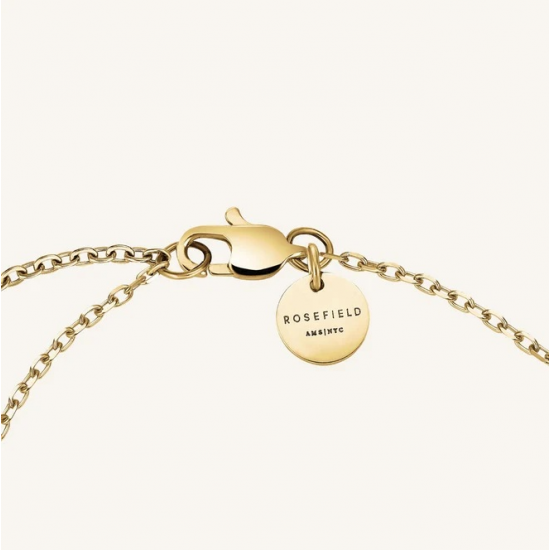 ROSEFIELD JBRHG-J1013 VERGULD STALEN ARMBAND MET SWAROVSKI ROW HEARTS BRACELET