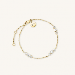 ROSEFIELD JBTCG-J1020 VERGULD STALEN ARMBAND MET SWAROVSKI TRIPLE STONES BRACELET
