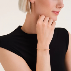 ROSEFIELD JBTCG-J1020 VERGULD STALEN ARMBAND MET SWAROVSKI TRIPLE STONES BRACELET