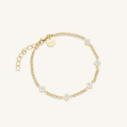 ROSEFIELD JBCPG-J1172 VERGULD STALEN ARMBAND MET SWAROVSKI CRYSTAL BRACELET