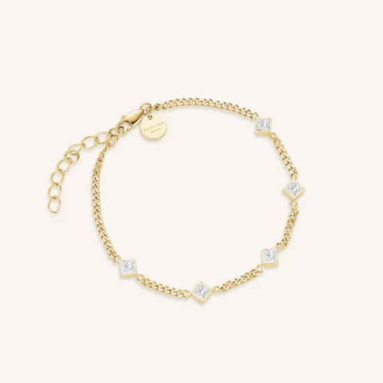 ROSEFIELD JBCPG-J1172 VERGULD STALEN ARMBAND MET SWAROVSKI CRYSTAL BRACELET