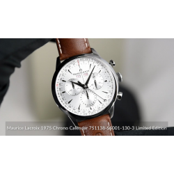 MAURICE LACROIX 751138-SS001-130-3 HERENHORLOGE QUARTZ CHRONO CALENDAR 1975 LIMITED EDITION
