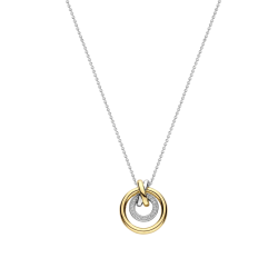 TI SENTO 34141ZY ZILVEREN COLLIER MET ZILVER  VERGULDE HANGER ZIRKONIA