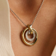 TI SENTO 34141ZY ZILVEREN COLLIER MET ZILVER  VERGULDE HANGER ZIRKONIA