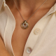 TI SENTO 34141ZY ZILVEREN COLLIER MET ZILVER  VERGULDE HANGER ZIRKONIA