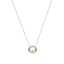 TI SENTO 34148ZY ZILVEREN COLLIER MET ZILVER VERGULDE HANGER ZIRKONIA