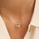 TI SENTO 34148ZY ZILVEREN COLLIER MET ZILVER VERGULDE HANGER ZIRKONIA