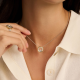 TI SENTO 34148ZY ZILVEREN COLLIER MET ZILVER VERGULDE HANGER ZIRKONIA