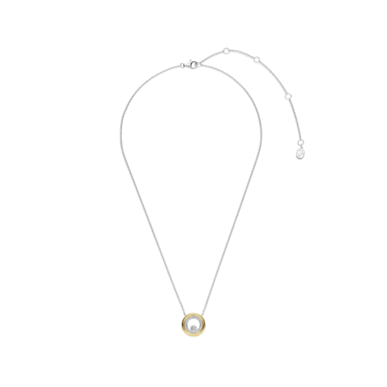 TI SENTO 34148ZY ZILVEREN COLLIER MET ZILVER VERGULDE HANGER ZIRKONIA