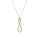 TI SENTO 34132ZY ZILVEREN COLLIER MET ZILVER VERGULDE HANGER ZIRKONIA
