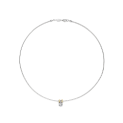 TI SENTO 34142ZY ZILVEREN COLLIER MET ZILVER VERGULDE HANGER ZIRKONIA