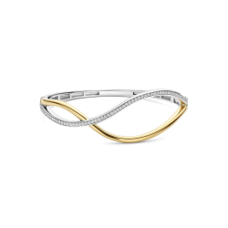 TI SENTO 23101ZY ZILVER VERGULDE  BANGLE MET ZIRKONIA