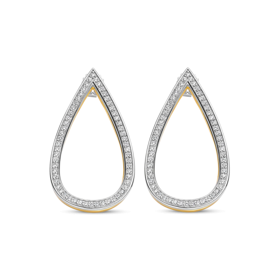 TI SENTO 78107ZY ZILVER VERGULDE  OORHANGERS MET ZIRKONIA