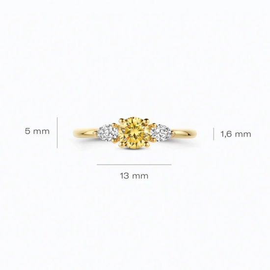 BLUSH LG1071Y GEELGOUDEN RING MET LAB GROWN DIAMOND 0.68CT