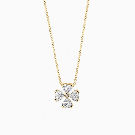 BLUSH LG3017Y GEELGOUDEN COLLIER MET LAB GROWN DIAMOND KLAVER 0.61T