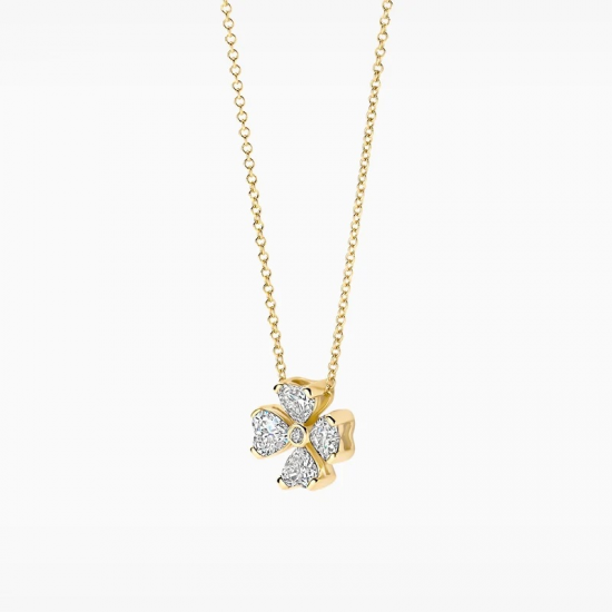 BLUSH LG3017Y GEELGOUDEN COLLIER MET LAB GROWN DIAMOND KLAVER 0.61T