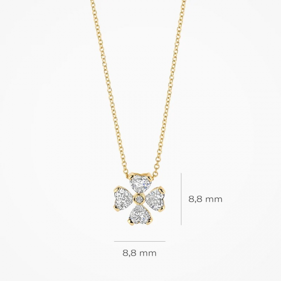 BLUSH LG3017Y GEELGOUDEN COLLIER MET LAB GROWN DIAMOND KLAVER 0.61T