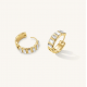 ROSEFIELD JEOHG-J1130 VERGULD STALEN OORRINGEN MET SWAROVSKI OCTAGON HOOPS