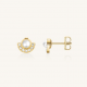 ROSEFIELD JEMPG-J1291 VERGULD STALEN OORKNOPPEN PERL HALO STUDS