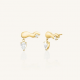 ROSEFIELD JEWSG-J1300 VERGULD STALEN OORKNOPPEN CRYSTAL WAVE STUDS