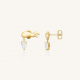 ROSEFIELD JEWSG-J1300 VERGULD STALEN OORKNOPPEN CRYSTAL WAVE STUDS