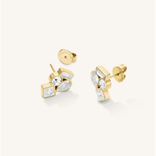 ROSEFIELD JECCG-J1170 VERGULD STALEN OORKNOPPEN CLUSTER STUDS