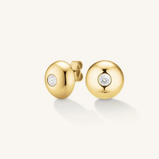 ROSEFIELD JEBSG-J1198 VERGULD STALEN OORKNOPPEN SOLITAIRE STUDS