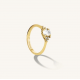 ROSEFIELD JRVO56G-J780 VERGULD STALEN RING SWAROVSKI VINTAGE OVAL RING