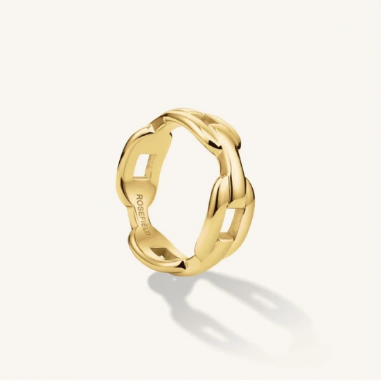 ROSEFIELD JRLR56G-J774 VERGULD STALEN RING LINKED RING