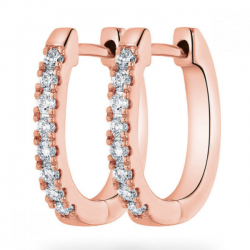 PAS DIAMONDS GGA0802 14K ROSÉGOUDEN OORRINGEN MET NATUURLIJKE DIAMANT