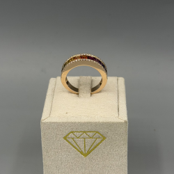 PAS DIAMONDS GJ4167 18K ROSÉGOUDEN RING MET NATUURLIJKE DIAMANT EN REGENBOOG SAFFIEREN