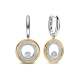 TI SENTO 78112ZY ZILVER VERGULDE OORHANGERS MET ZIRKONIA CIRCLE&CROSS