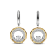 TI SENTO 78112ZY ZILVER VERGULDE OORHANGERS MET ZIRKONIA CIRCLE&CROSS