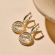 TI SENTO 78112ZY ZILVER VERGULDE OORHANGERS MET ZIRKONIA CIRCLE&CROSS
