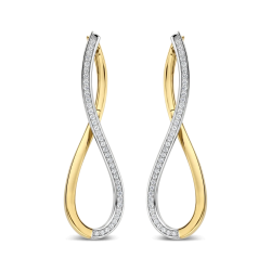 TI SENTO 78086ZY ZILVER VERGULDE OORHANGERS MET ZIRKONIA ORGANIC