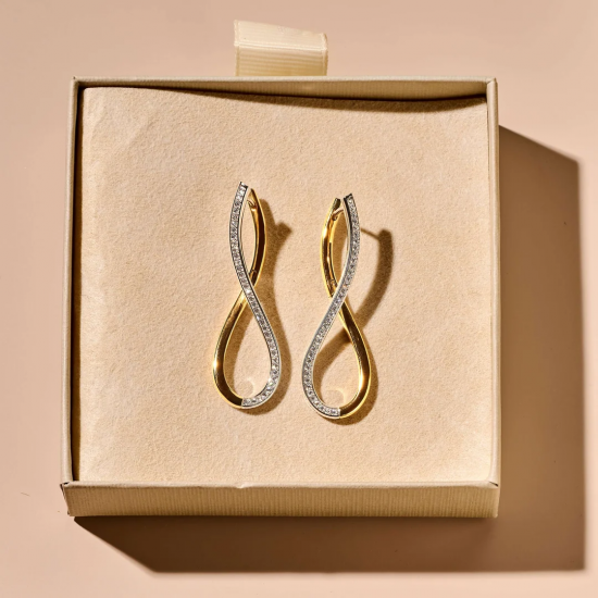 TI SENTO 78086ZY ZILVER VERGULDE OORHANGERS MET ZIRKONIA ORGANIC