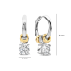 TI SENTO 78103ZY ZILVER VERGULDE OORHANGERS MET ZIRKONIA CHARM HOOPS