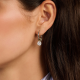 TI SENTO 78103ZY ZILVER VERGULDE OORHANGERS MET ZIRKONIA CHARM HOOPS
