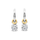 TI SENTO 78103ZY ZILVER VERGULDE OORHANGERS MET ZIRKONIA CHARM HOOPS