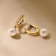 TI SENTO 78092YP ZILVER VERGULDE OORHANGERS MET ZIRKONIA PEARL HOOPS