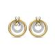 TI SENTO 78098ZY ZILVER VERGULDE OORKNOPPEN MET ZIRKONIA CIRCLE&CROSS-OVER COLLECTION