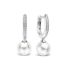 TI SENTO 78092PW ZILVEREN OORHANGERS MET ZIRKONIA PEARL HOOPS